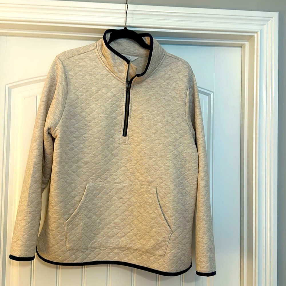 Market & Spruce Pullover-Size Large - Oatmeal with Navy trim